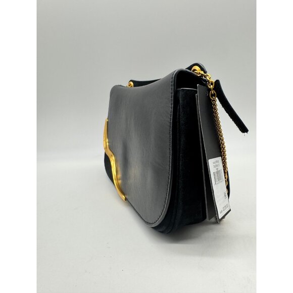 Donna Karan NY Malverne leather suede shoulder crossbody + Dust bag BLACK (Used) - Picture 9 of 16